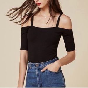 Reformation black ribbed bodysuit